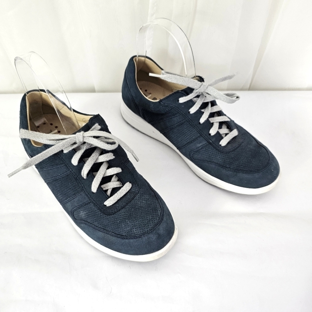 Mephisto Rebecca Perf Blue Nubuck Leather Casual Sneakers Size 8